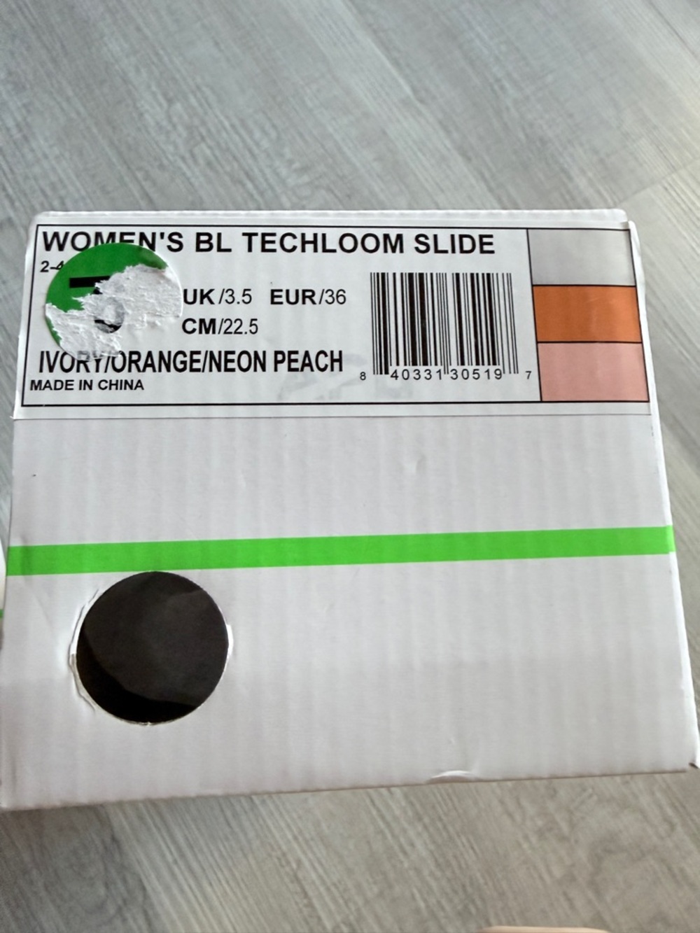 APL TechLoom Slide Sandals Womens 6 Ivory Orange Peach Comfort Slip On NEW - Picture 6 of 6